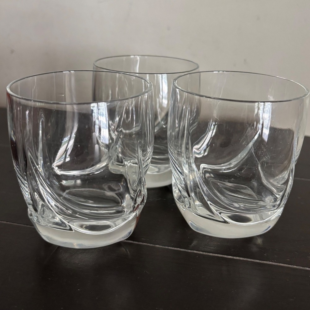 Set of 3 Luigi Bormioli Ravel Double Old Fashioned Glasses | Twist Base | 10oz